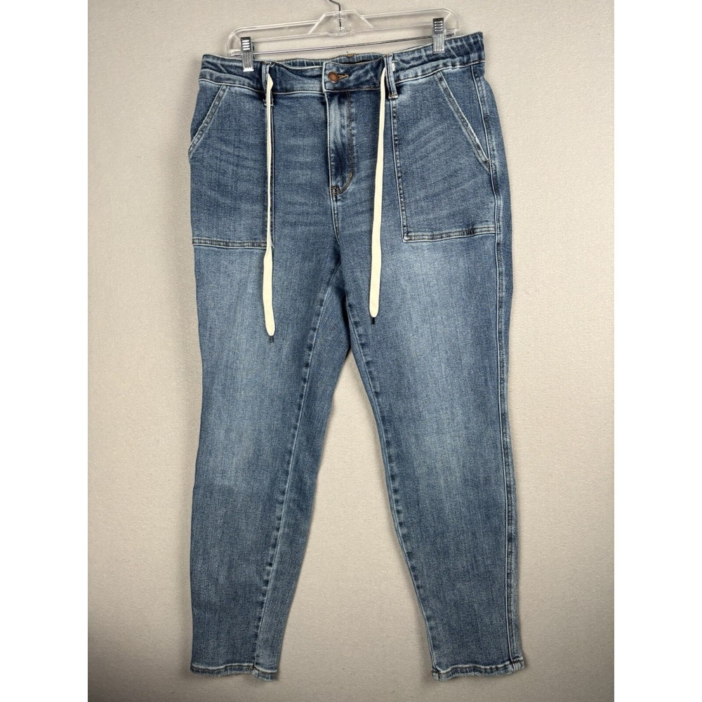 Judy Blue Jeans Women's 15/32‎ Blue Jogger Drawstring High Rise Cuffed Hem 3835